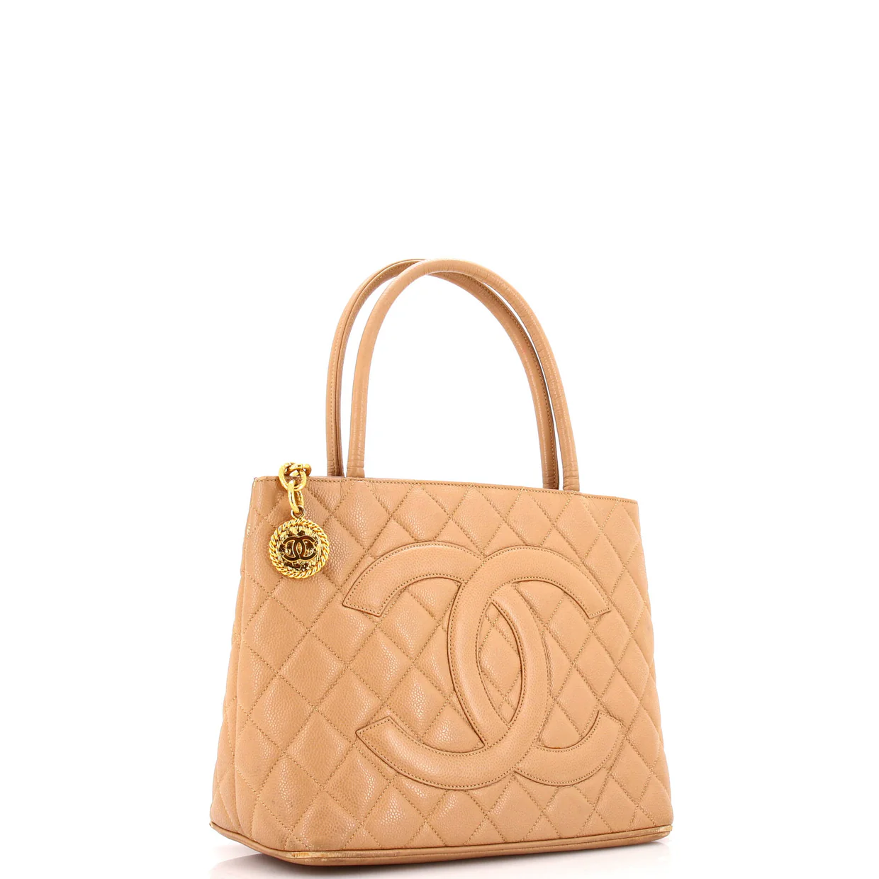Medallion Tote Quilted Caviar - Deep Luxury