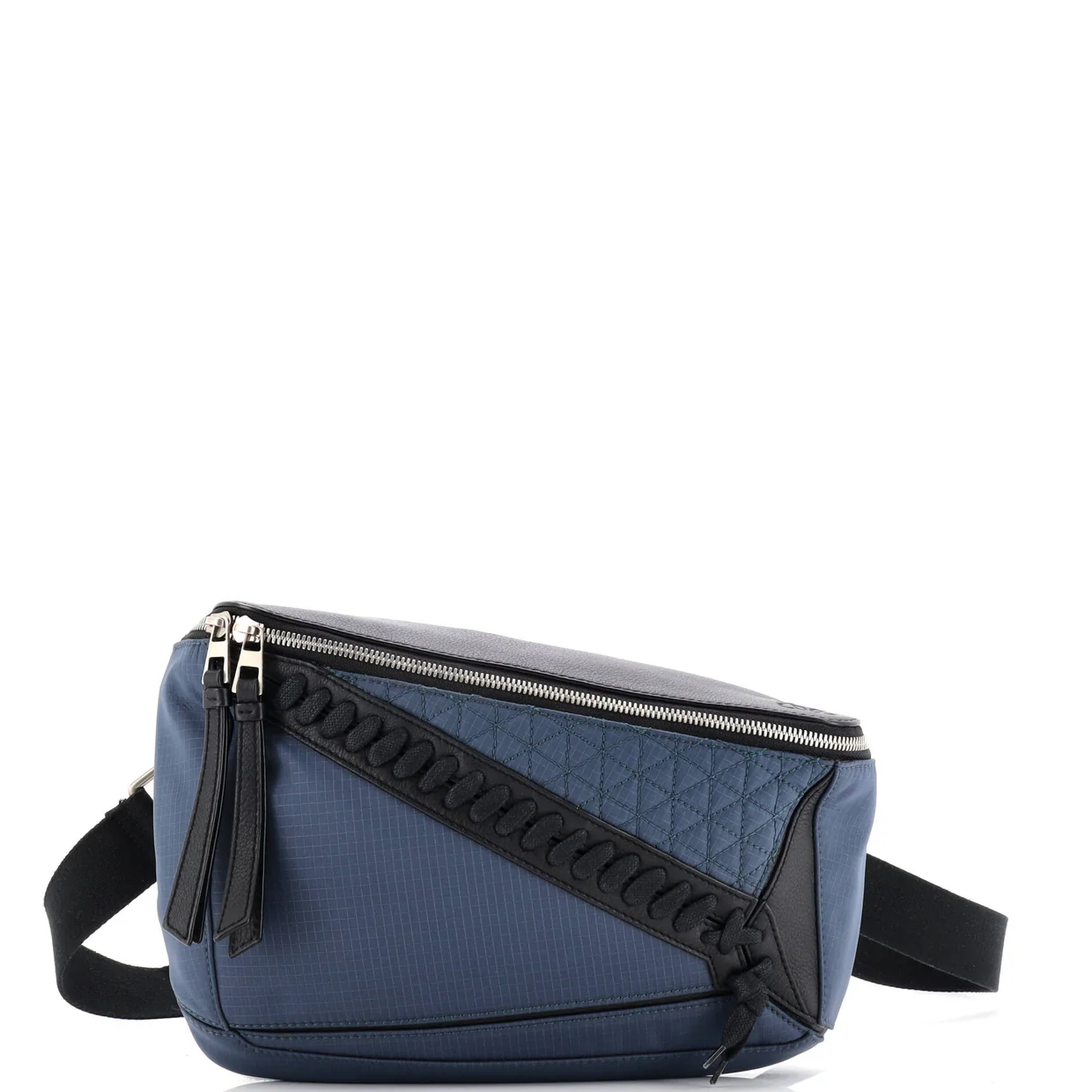 Puzzle Bum Bag Whipstitch Nylon wth Leather Small - Deep Luxury