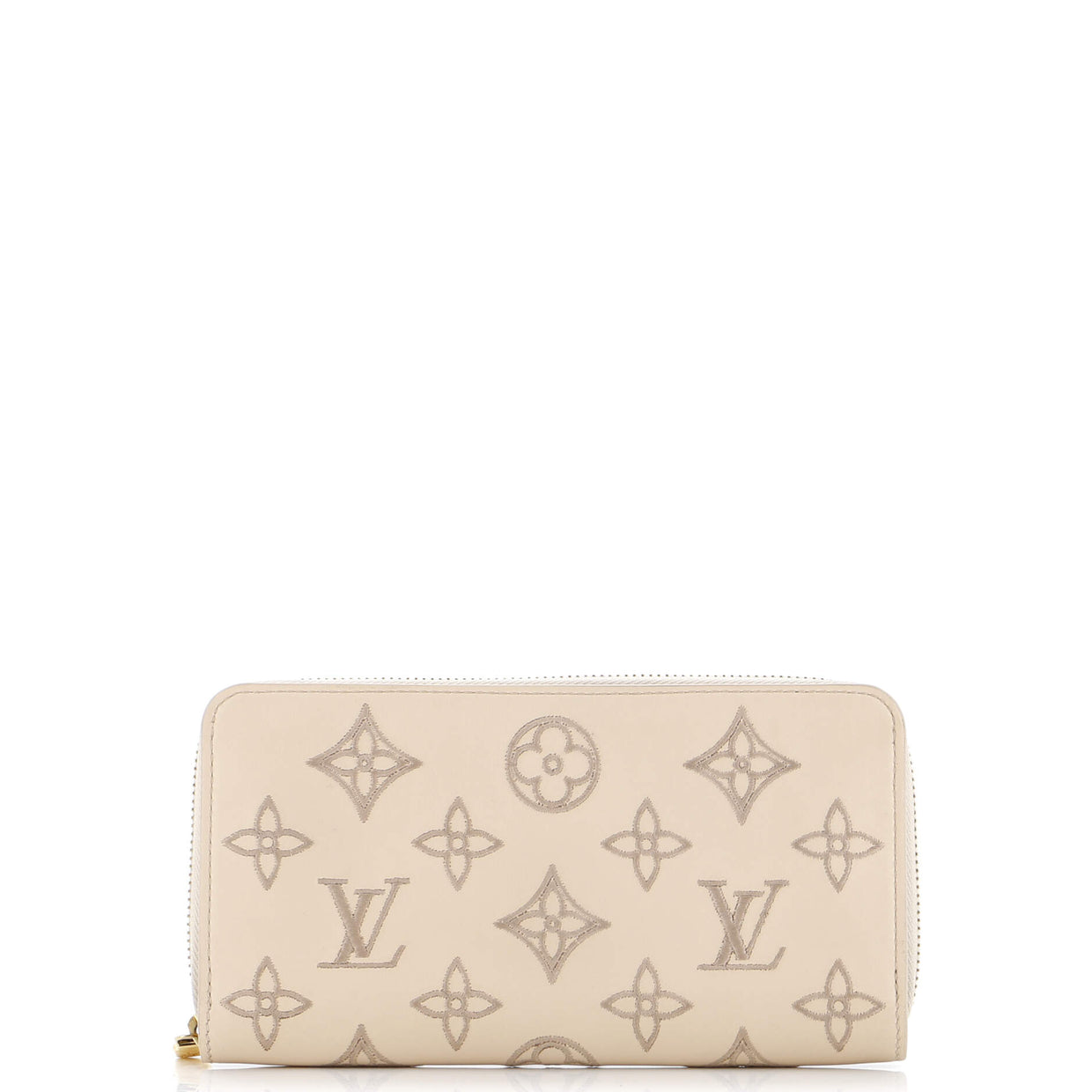 Zippy Wallet Monogram Broderie Anglaise Embroidered Leather - Deep Luxury