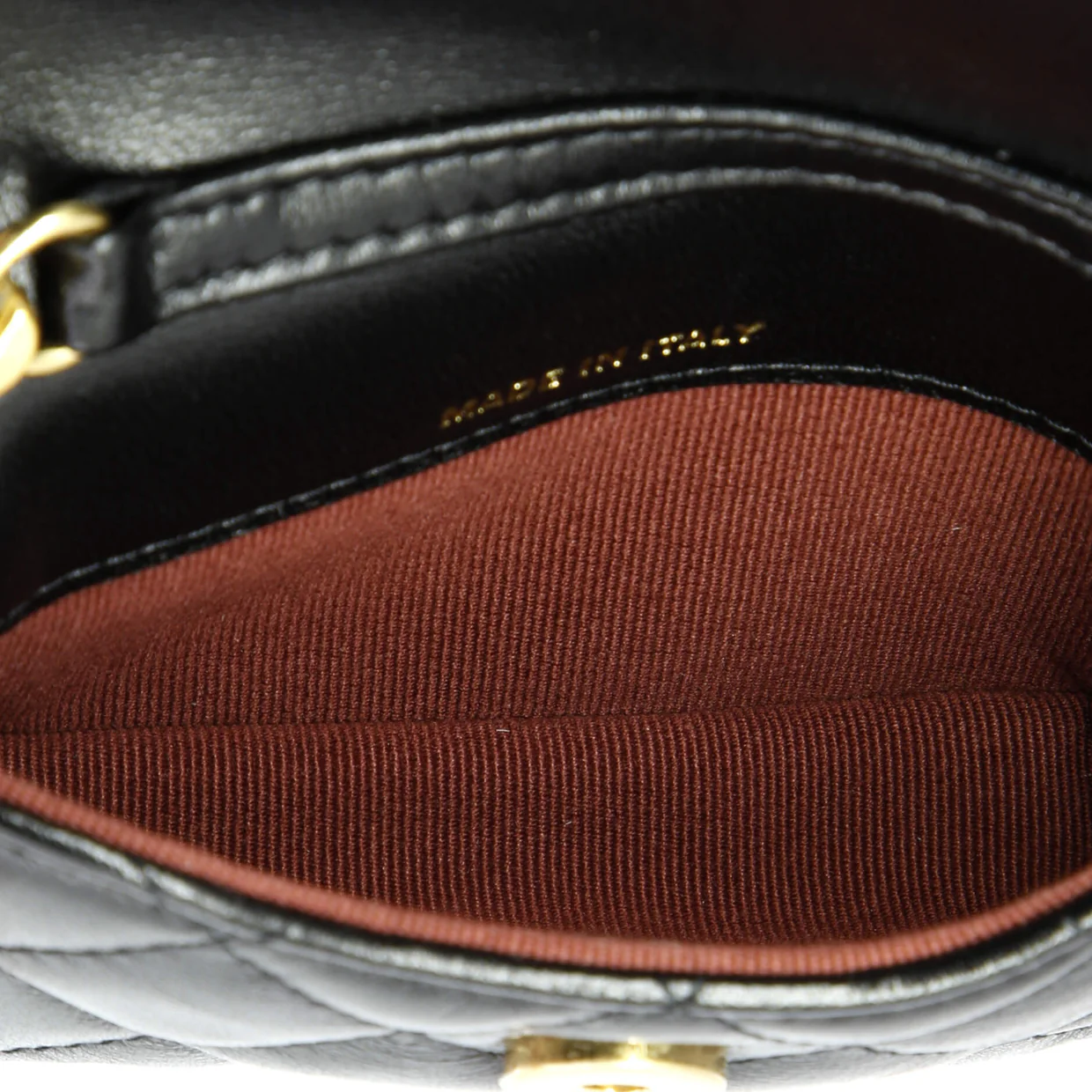 CC Flap Resin Pearl Chain Belt Bag Quilted Lambskin Mini - Deep Luxury