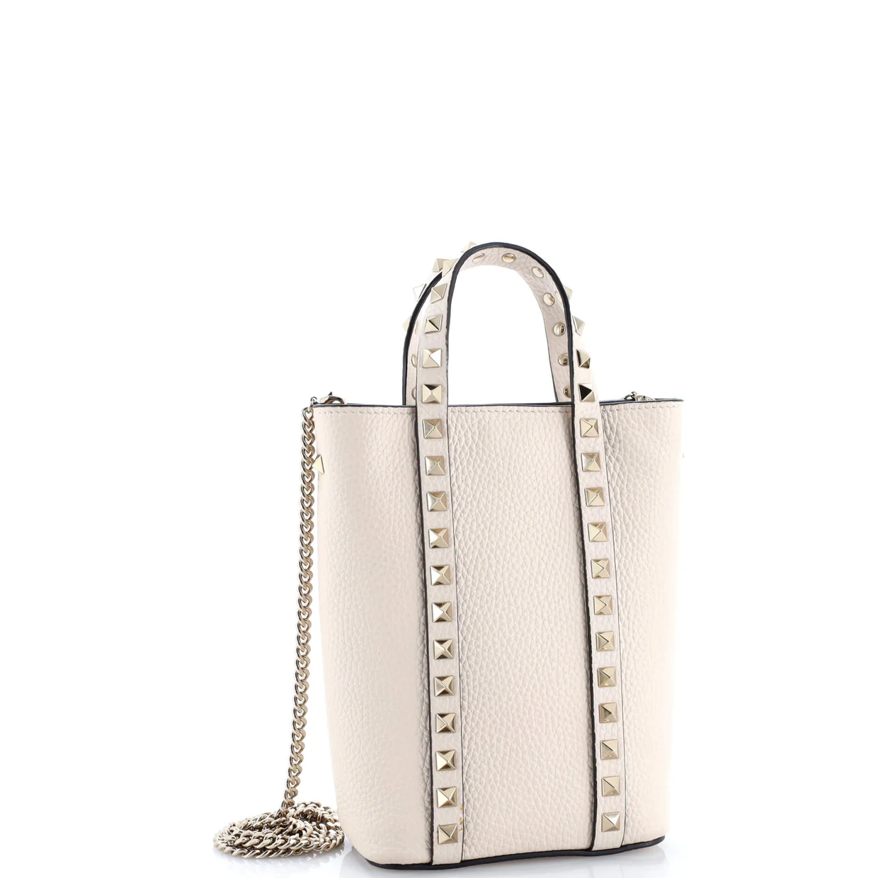 Rockstud Vertical Chain Tote Leather Mini - Deep Luxury