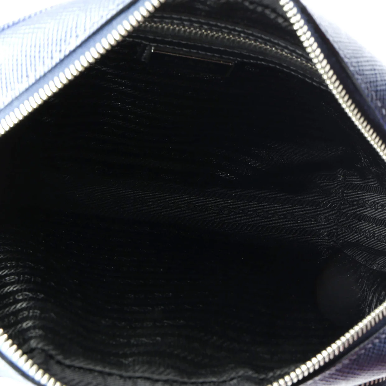 Triangle Logo Messenger Bag Embossed Saffiano Leather Small - Deep Luxury