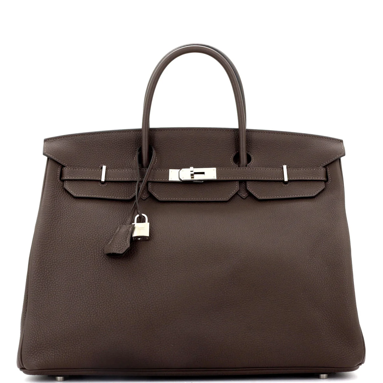 Birkin Handbag Ebene Togo with Palladium Hardware 40 - Deep Luxury