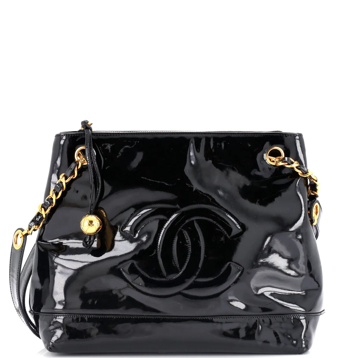 Vintage Timeless Chain Shoulder Bag Patent Medium - Deep Luxury