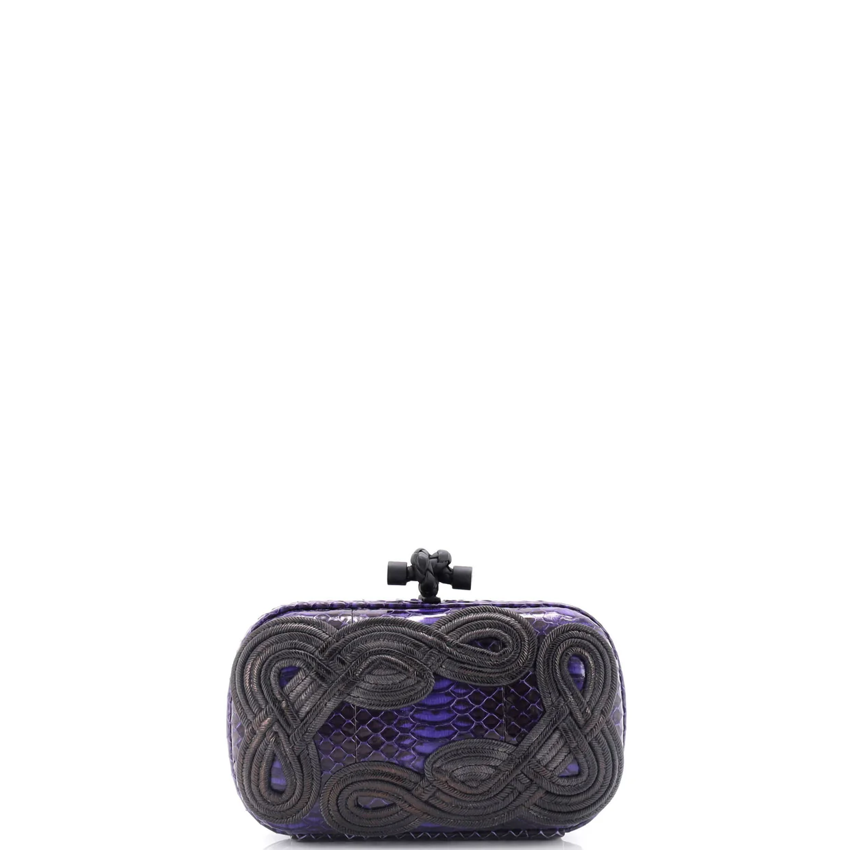 Box Knot Clutch Embellished Snakeskin Small - Deep Luxury