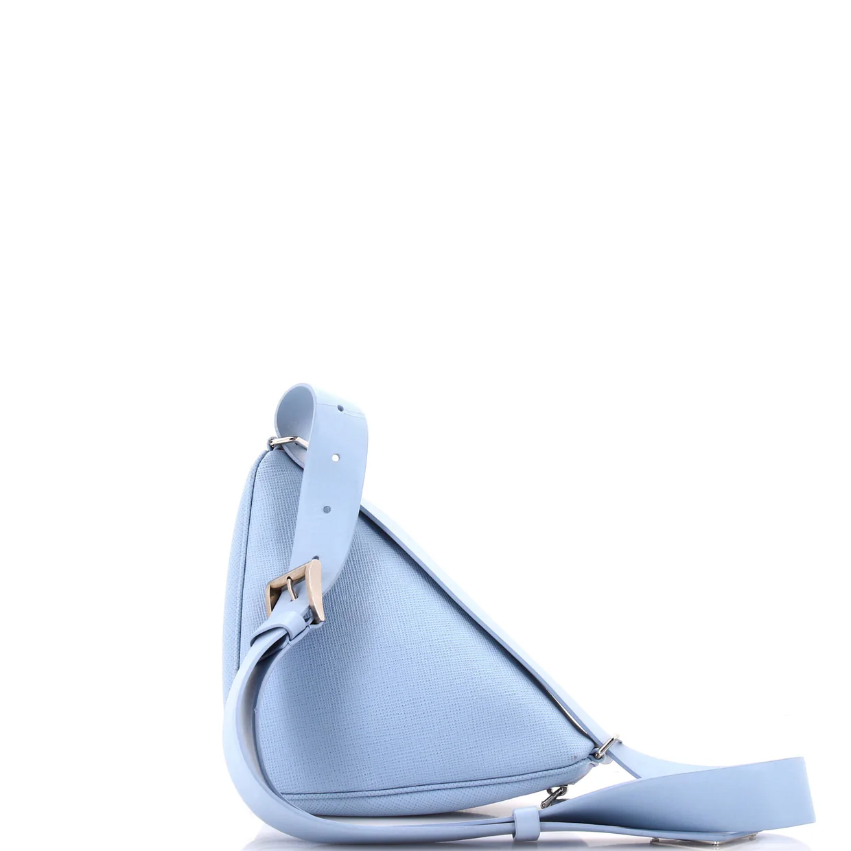 Triangle Logo Zip Around Shoulder Bag Saffiano Leather - Deep Luxury