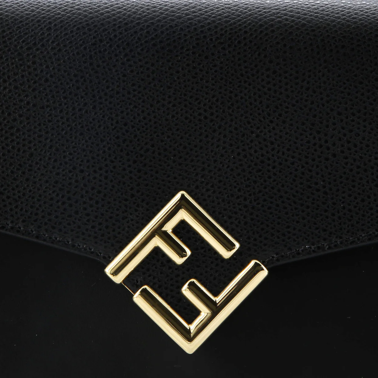 FF Diamonds Wallet on Chain FF Embossed Leather - Deep Luxury