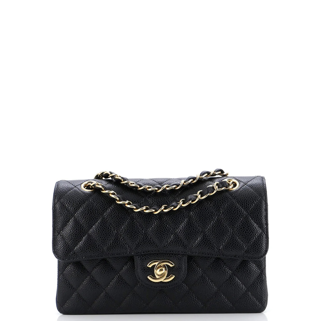 Classic Double Flap Bag Quilted Caviar Small - Deep Luxury