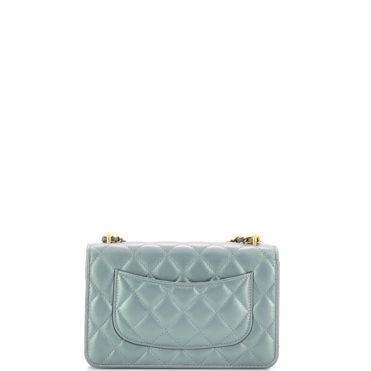 Quilted CC Wallet on Chain Quilted Metallic Lambskin - Deep Luxury