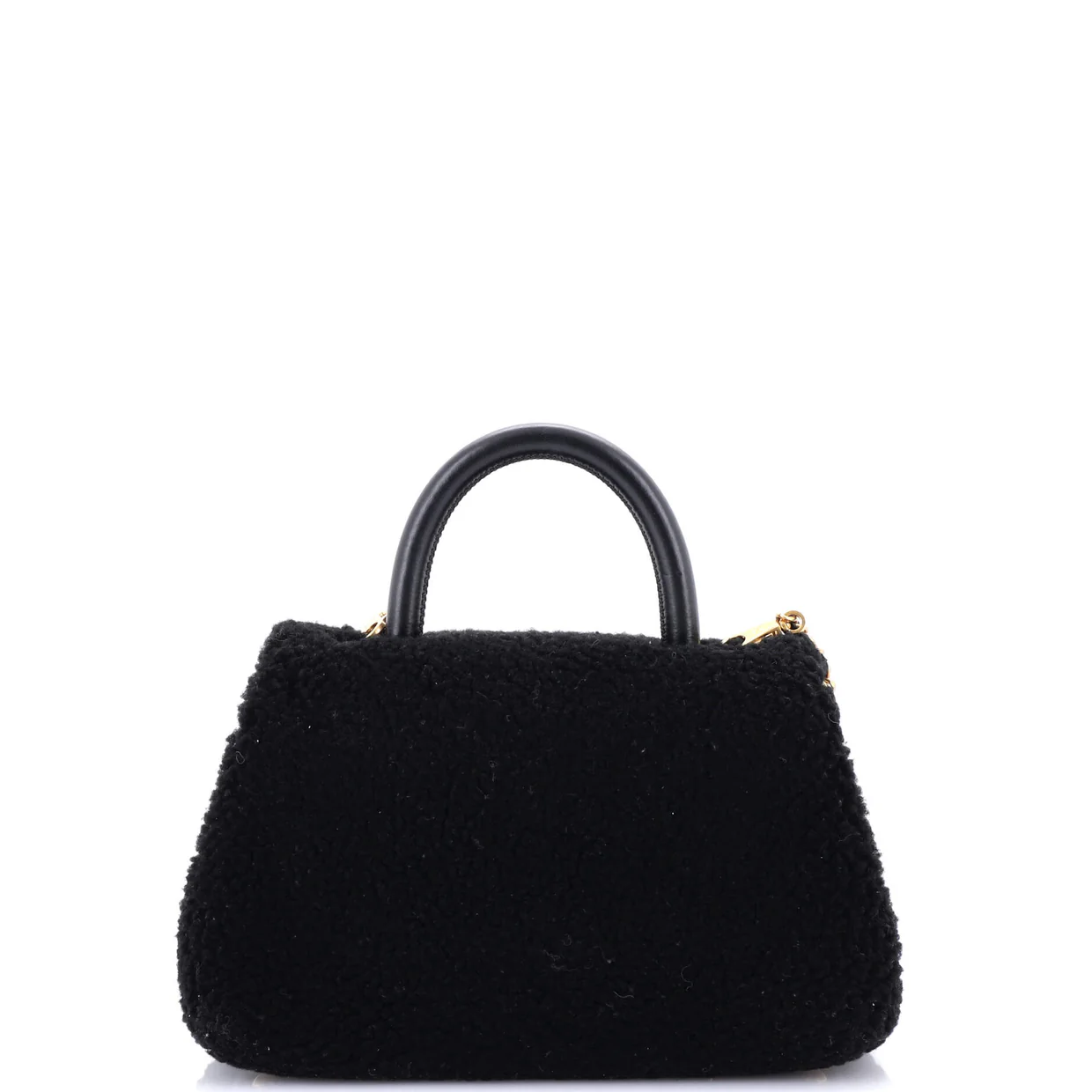 Coco Top Handle Bag Shearling Small - Deep Luxury