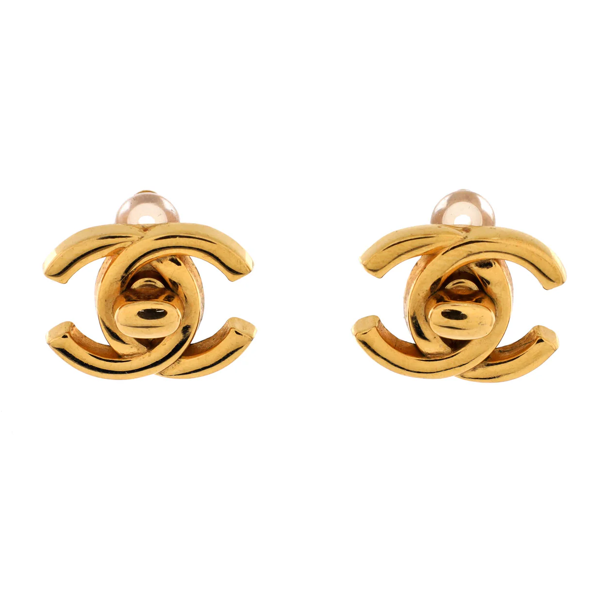 CC Turnlock Clip-On Earrings Metal - Deep Luxury