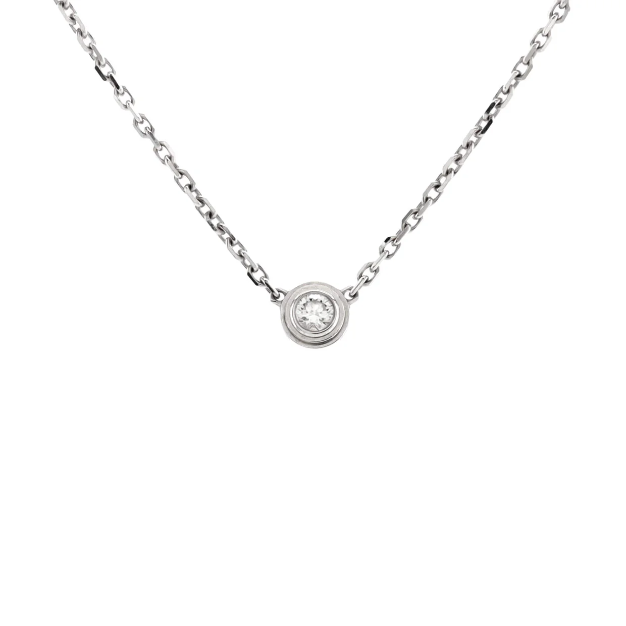 D'Amour Pendant Necklace 18K White Gold and Diamond XS - Deep Luxury