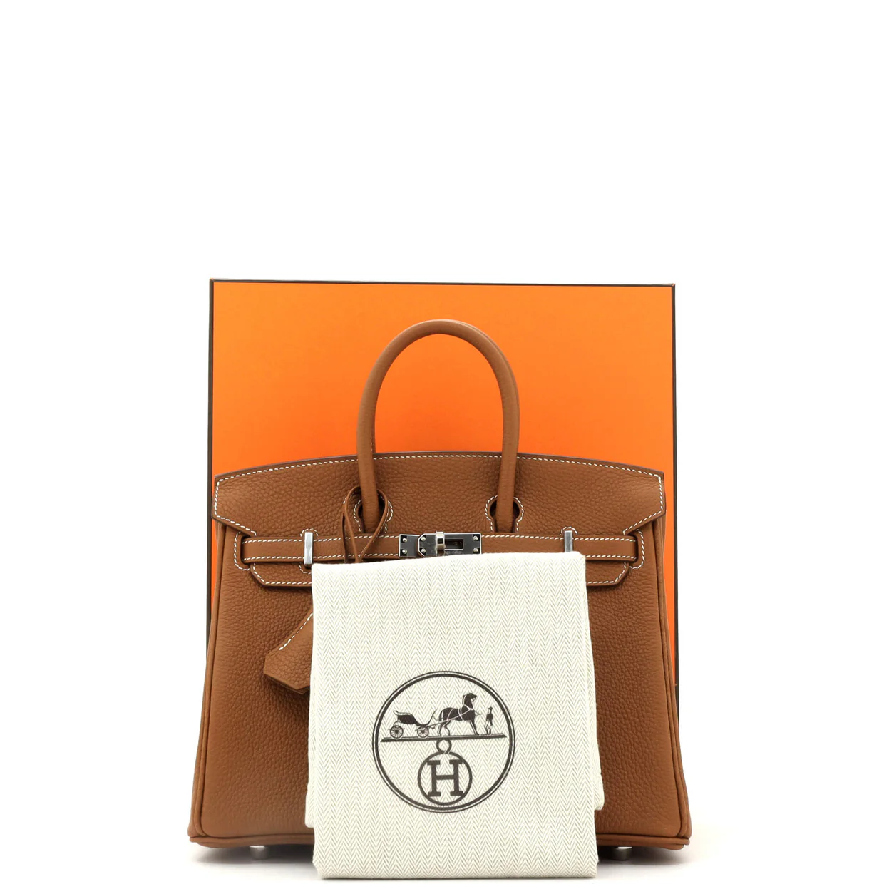 Birkin Handbag Gold Togo with Palladium Hardware 25 - Deep Luxury