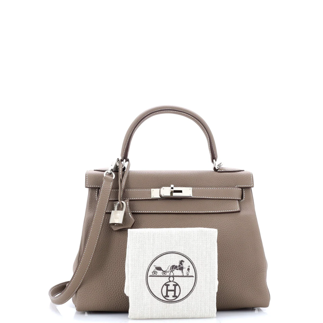 Kelly Handbag Grey Togo with Palladium Hardware 28 - Deep Luxury