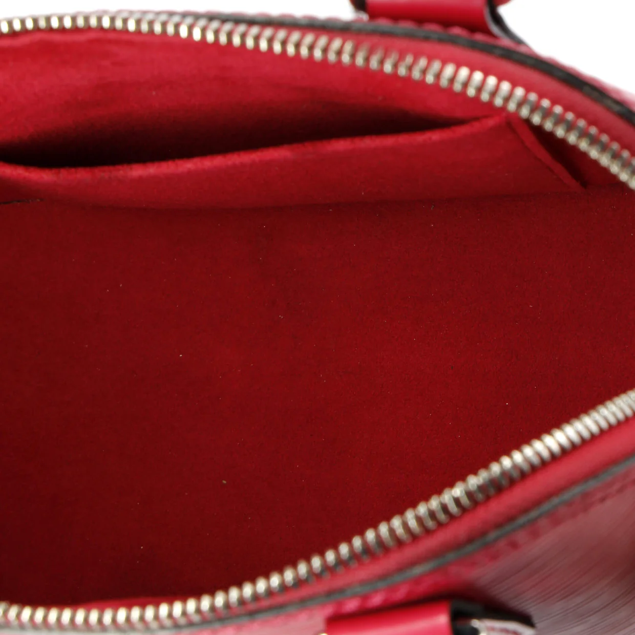 Alma Handbag Epi Leather with Logo Jacquard Strap BB - Deep Luxury