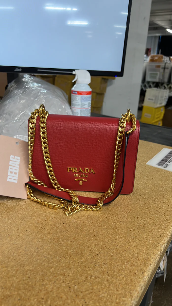 Chain Flap Bag Saffiano Leather Small - Deep Luxury