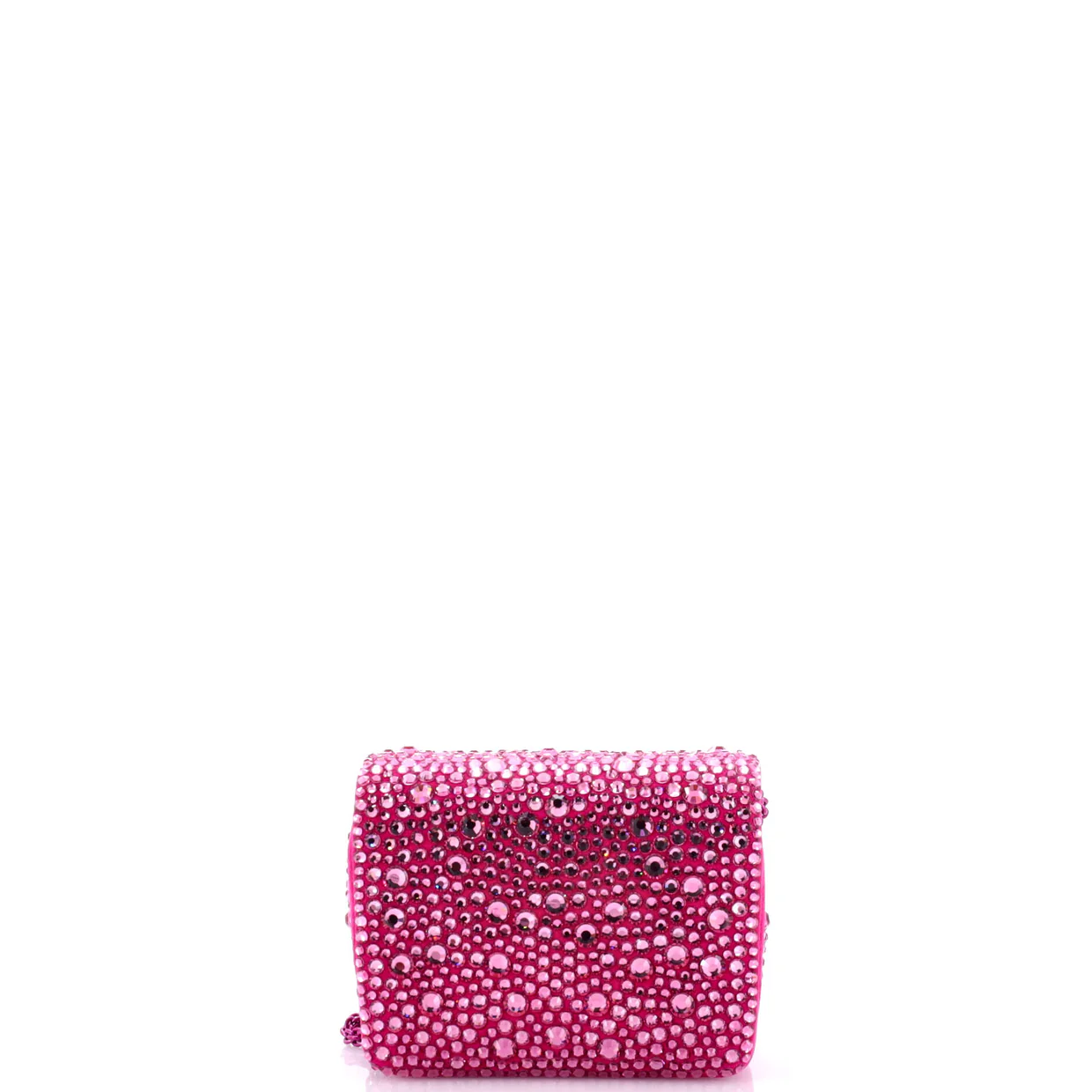 One Stud Chain Flap Bag Beaded Leather Small - Deep Luxury