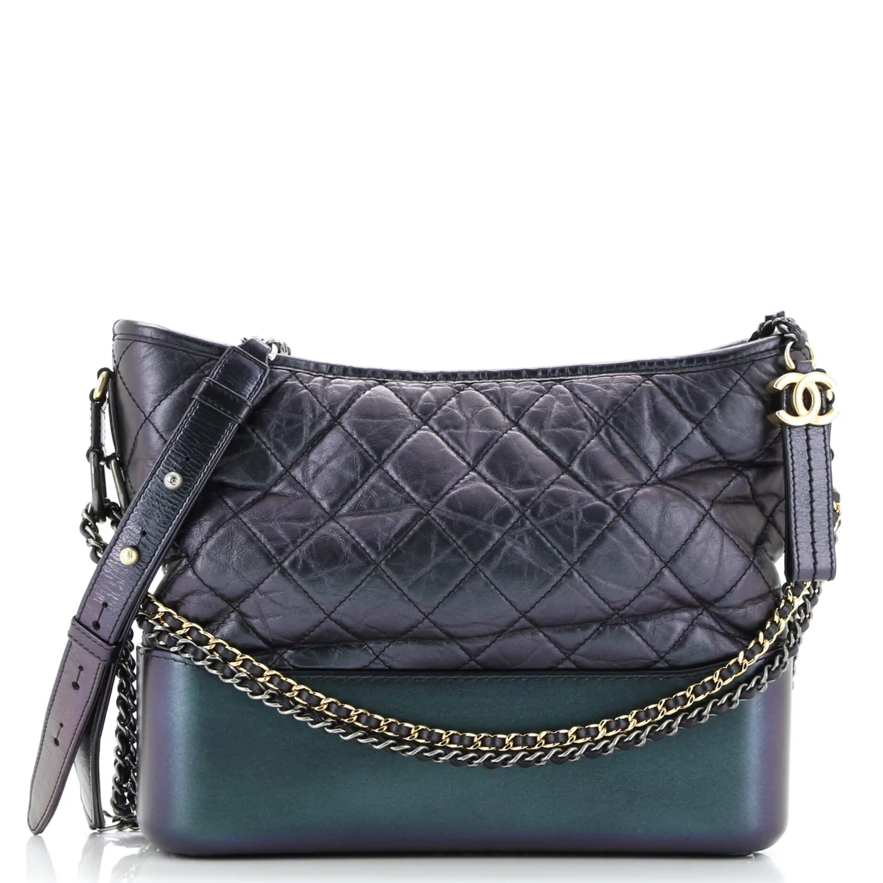 Gabrielle Hobo Quilted Iridescent Lambskin Medium - Deep Luxury
