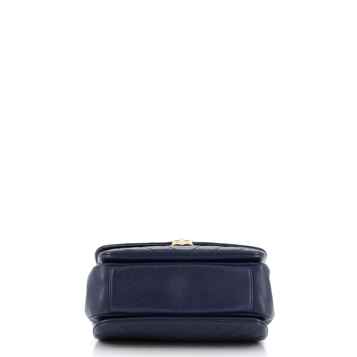 CC Metal Top Handle Flap Bag Chevron Lambskin Small - Deep Luxury