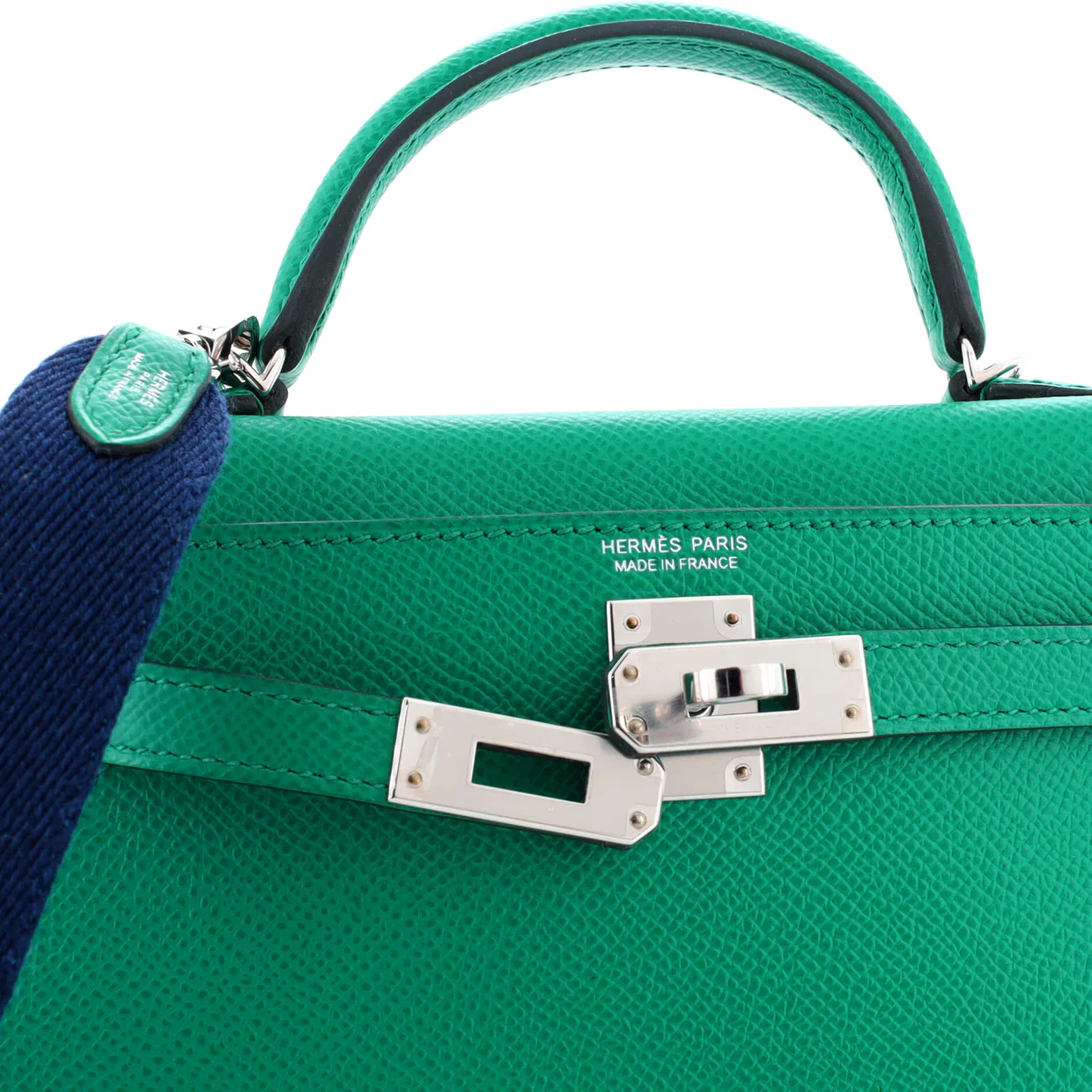 Kelly Mini II Amazone Handbag Green Epsom with Palladium Hardware 20 - Deep Luxury