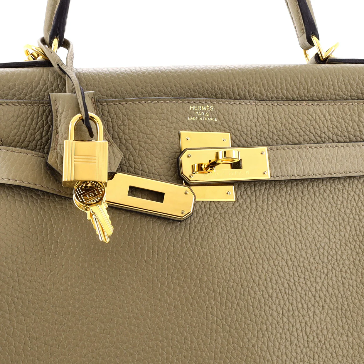 Kelly Handbag Light Clemence with Gold Hardware 28 - Deep Luxury
