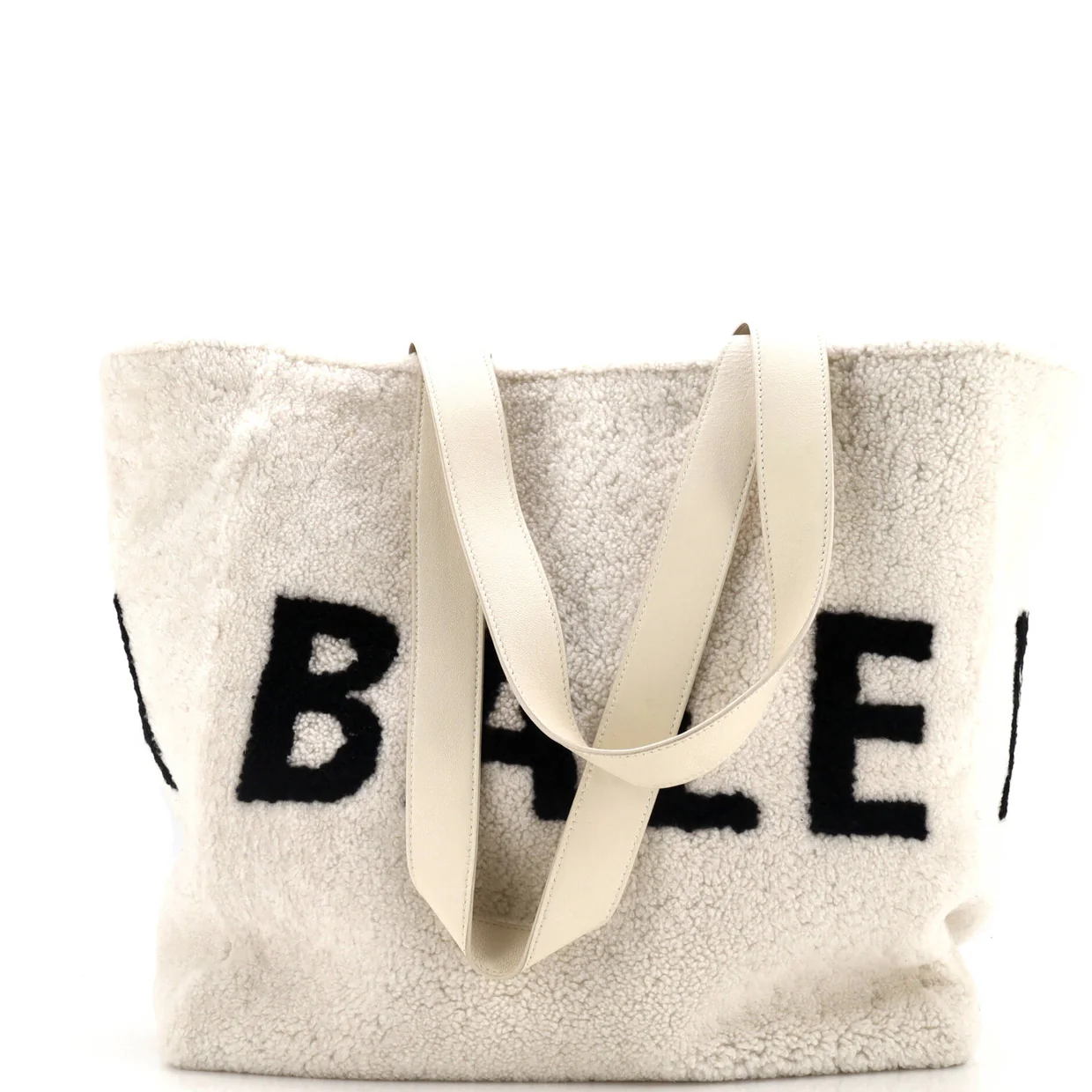 Logo Tote Shearling Large - Deep Luxury