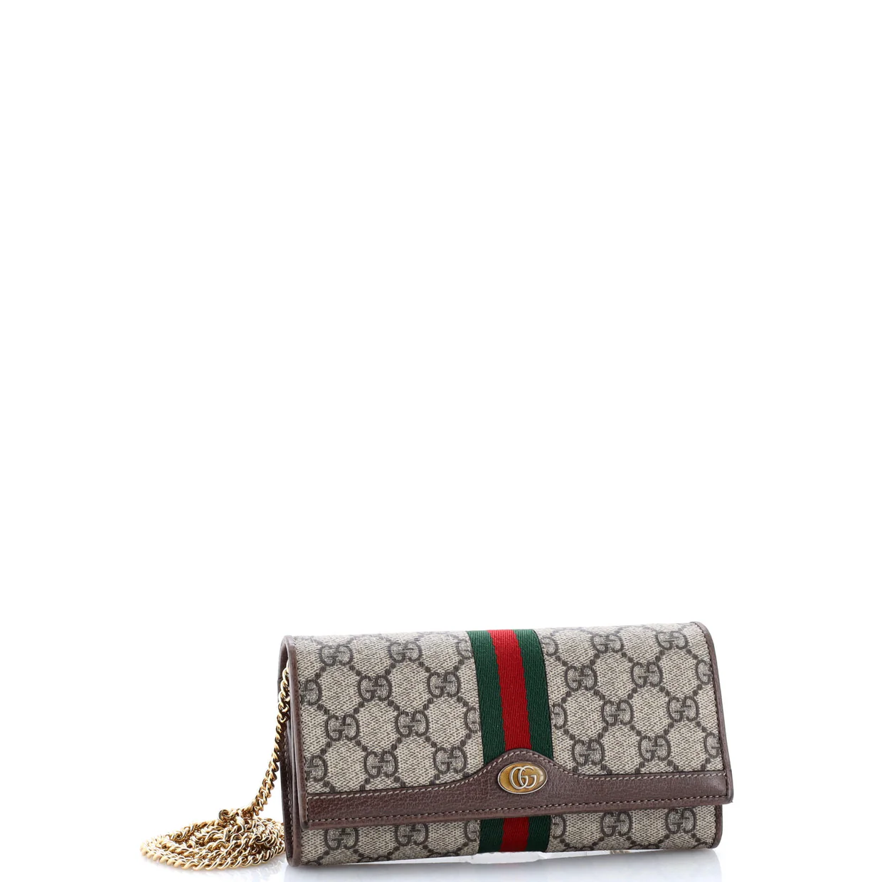 Ophidia Chain Wallet GG Coated Canvas - Deep Luxury