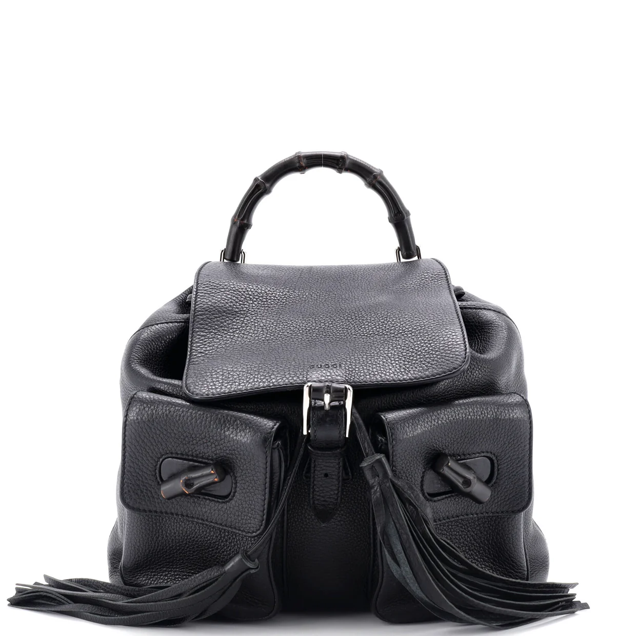 Bamboo Tassel Backpack Leather Medium - Deep Luxury