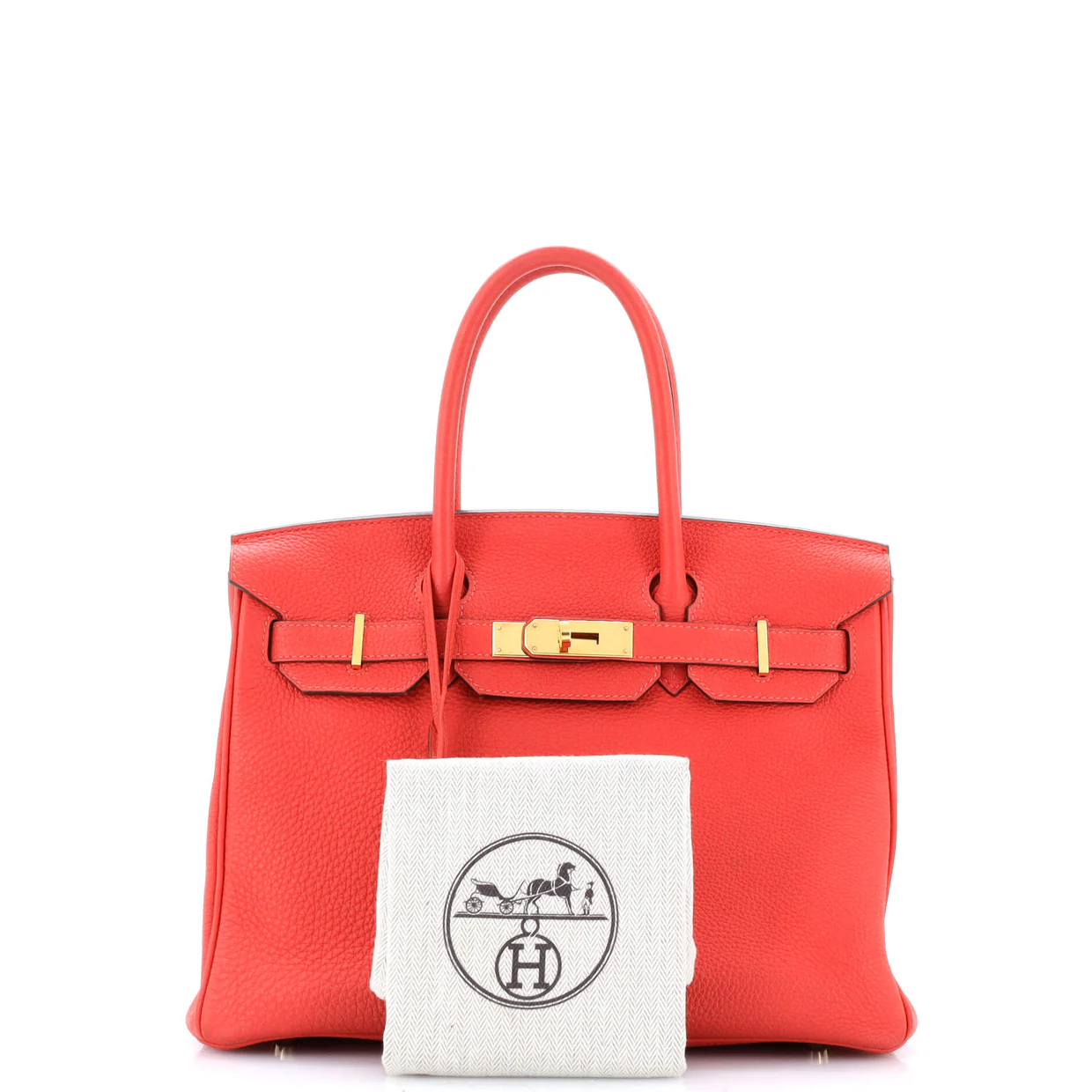 Birkin Handbag Rouge Pivoine Togo with Gold Hardware 30 - Deep Luxury