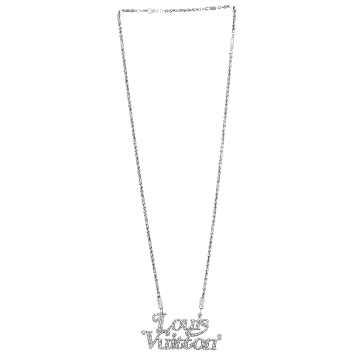 Nigo Squared Necklace Metal with Crystals - Deep Luxury