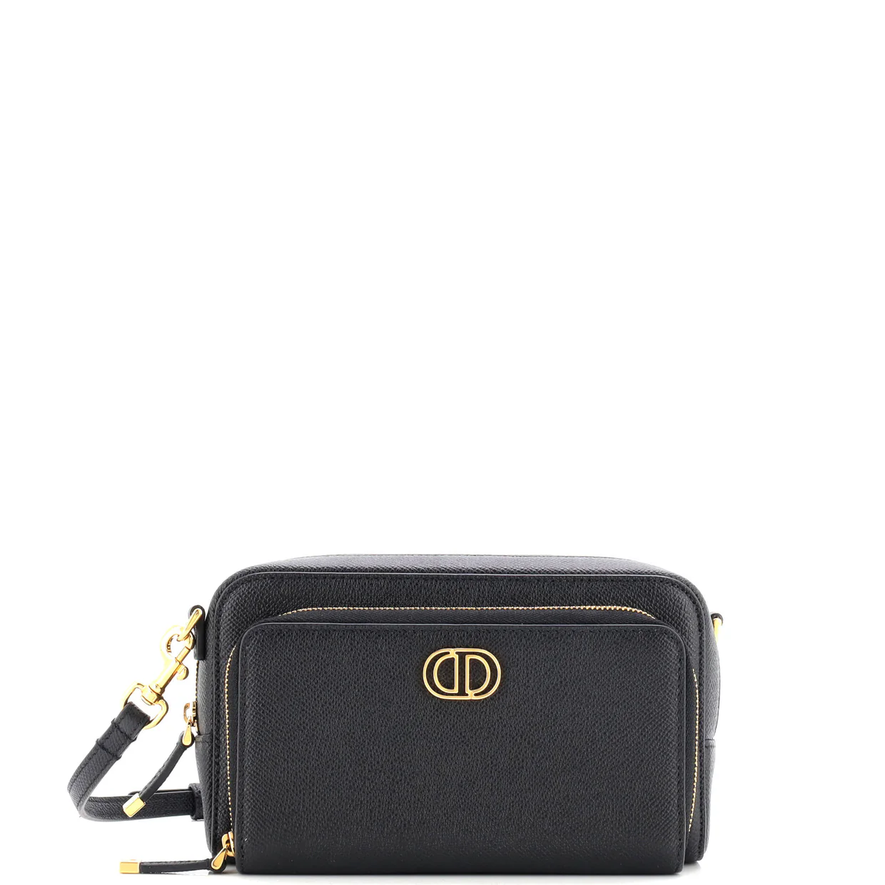 Caro Double Pouch Crossbody Bag Leather - Deep Luxury