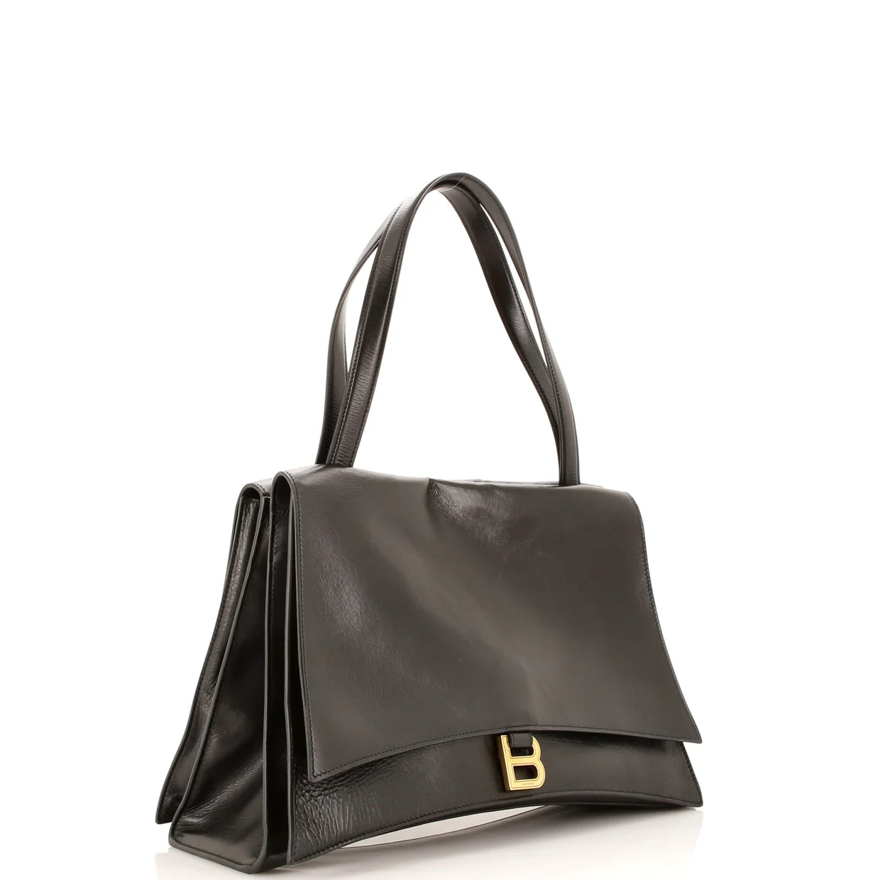 Crush Top Handle Shoulder Bag Leather Medium - Deep Luxury