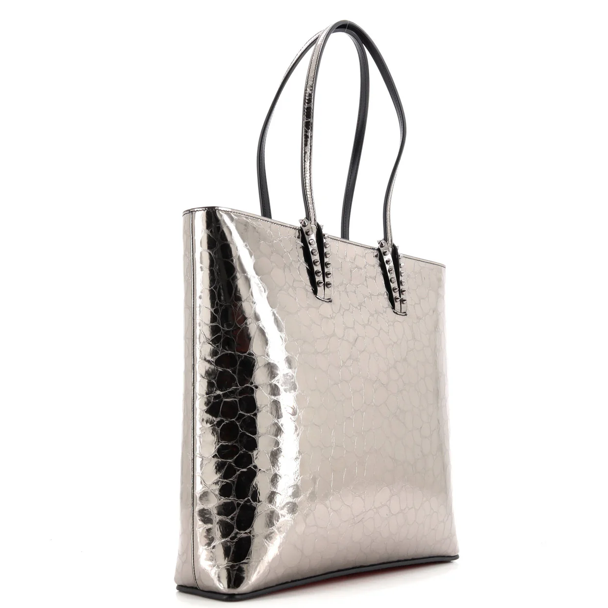 Cabata North South Zipped Tote Crocodile Embossed Leather - Deep Luxury