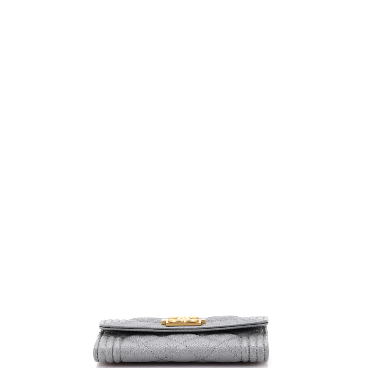 Boy Flap Card Case Quilted Caviar - Deep Luxury