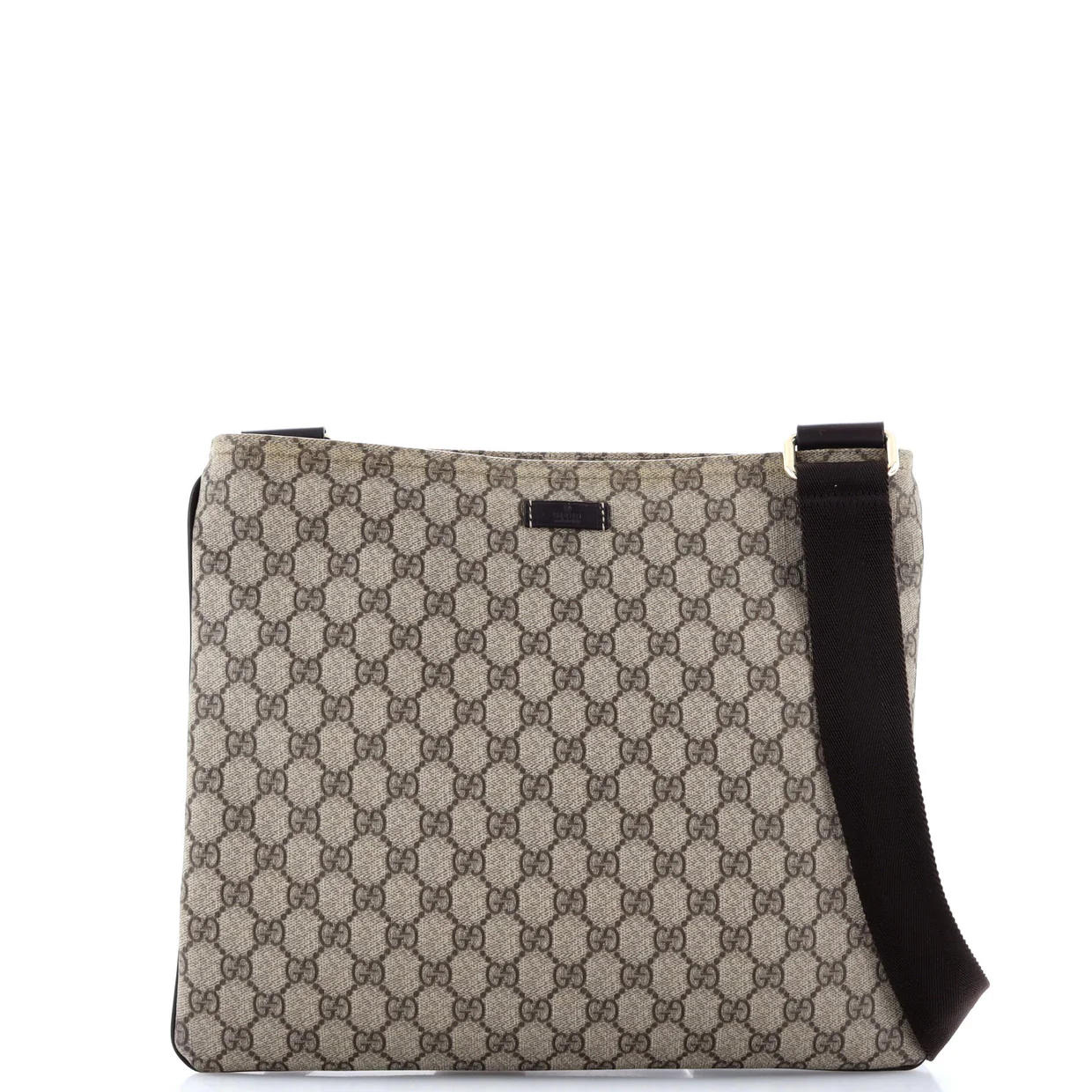Zip Top Messenger Bag GG Coated Canvas Large - Deep Luxury