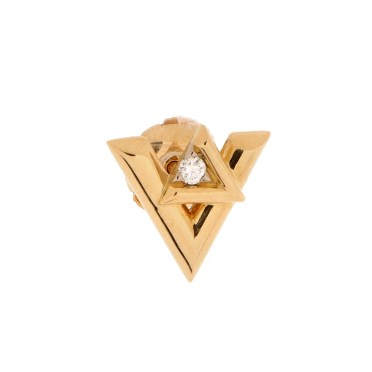 LV Volt One Stud Earrings 18K Yellow Gold with Diamonds - Deep Luxury