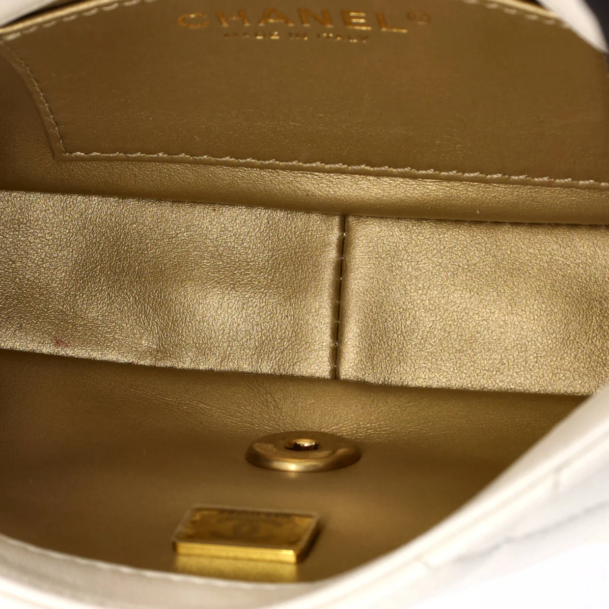 CC Pearl Chain Square Flap Bag Quilted Lambskin Mini - Deep Luxury