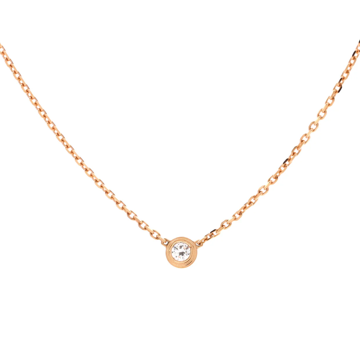 Cartier D'Amour Pendant Necklace 18K Rose Gold with Diamond XS - Deep Luxury