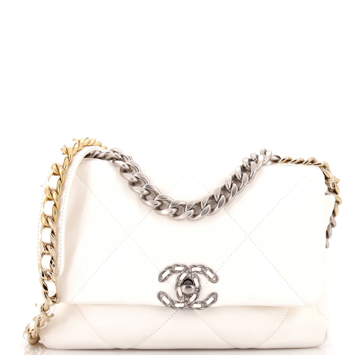 19 Flap Bag Quilted Leather Medium - Deep Luxury