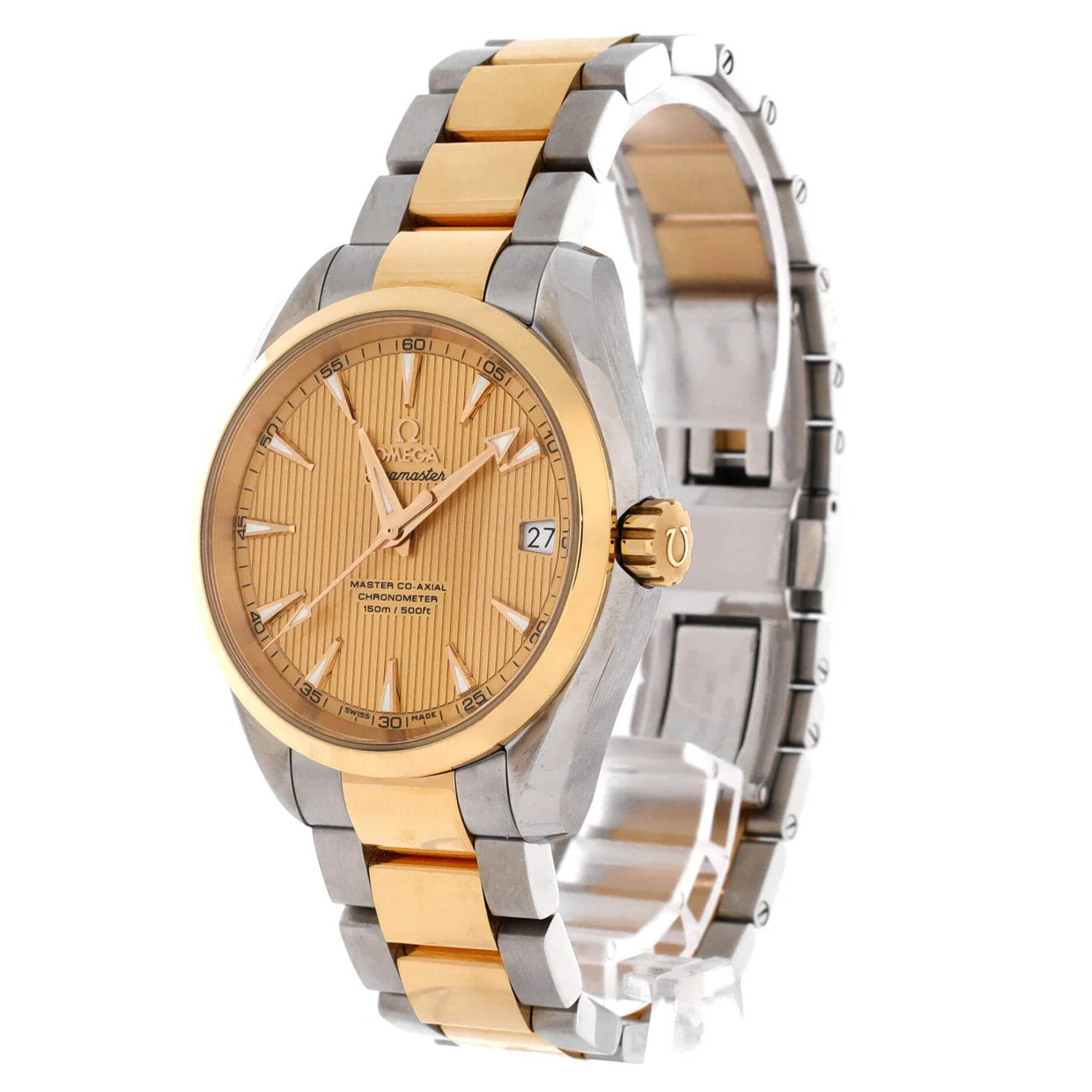 Seamaster Aqua Terra 150M Co-Axial Master Chronometer Automatic Watch Stainless Steel and Yellow Gold 38 - Deep Luxury