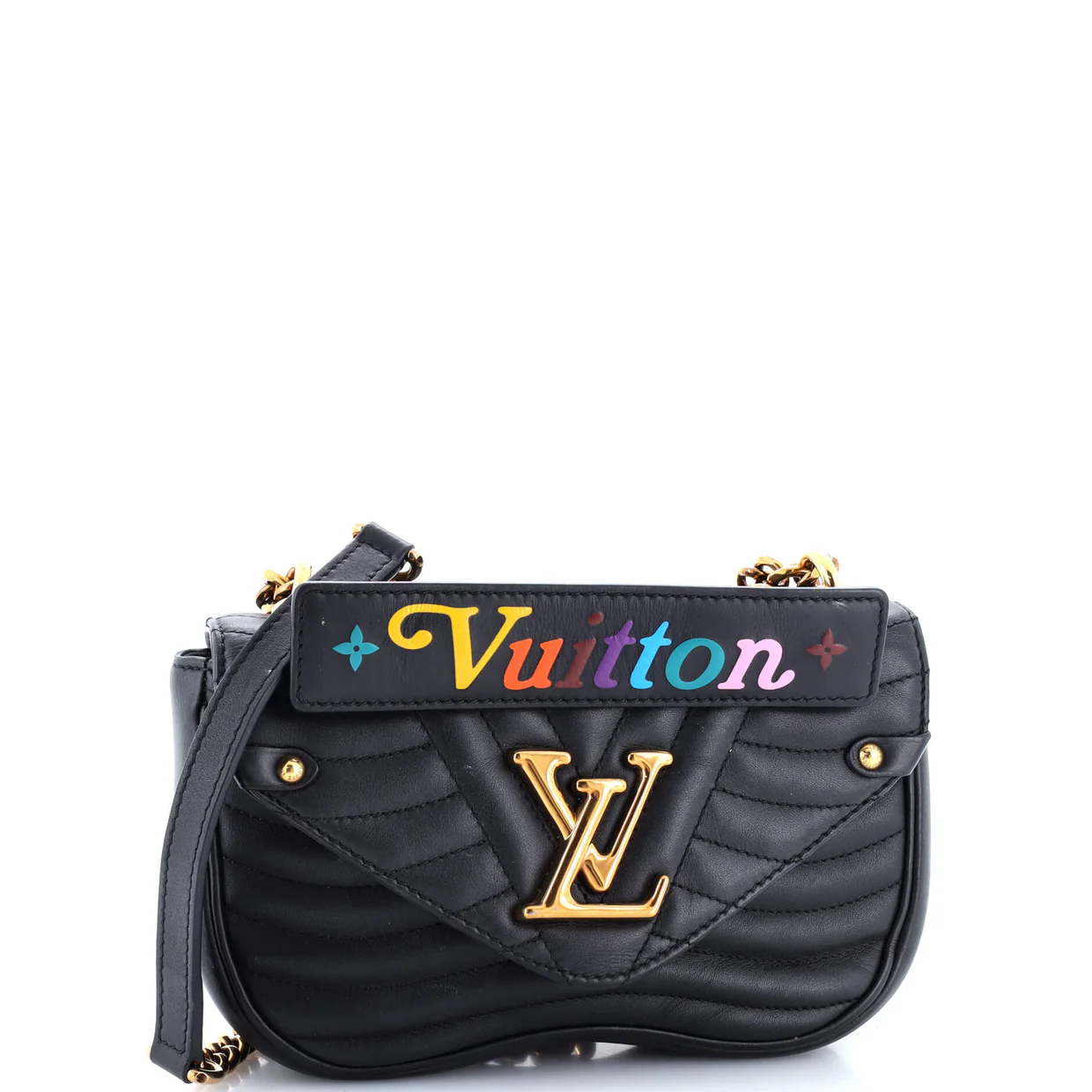 New Wave Chain Bag Quilted Leather PM - Deep Luxury