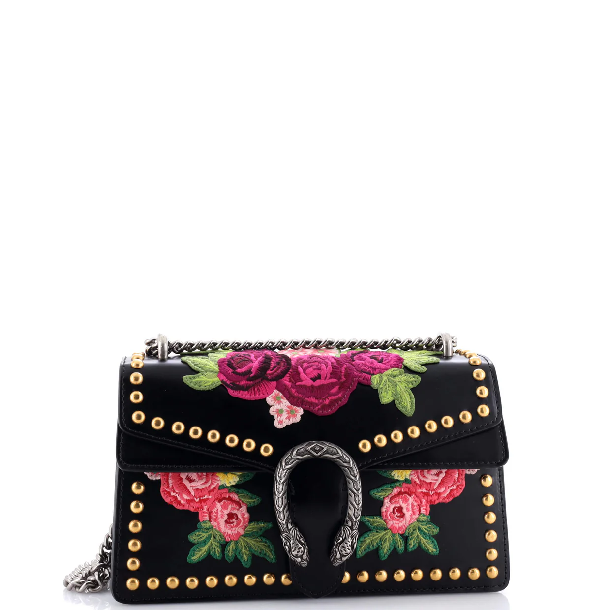 Dionysus Bag Embroidered Studded Leather Small - Deep Luxury