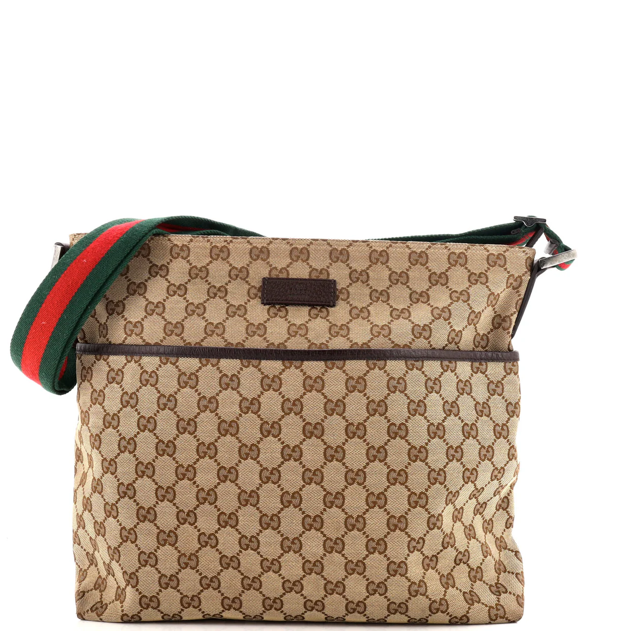 Front Pocket Web Messenger GG Canvas Medium - Deep Luxury