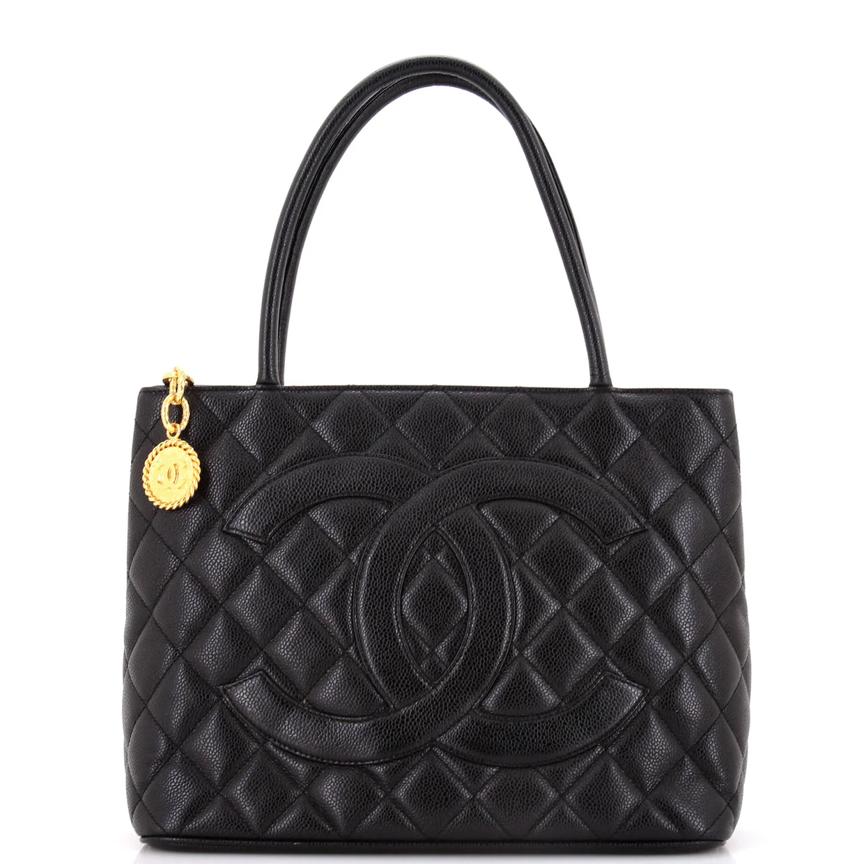 Medallion Tote Quilted Caviar - Deep Luxury