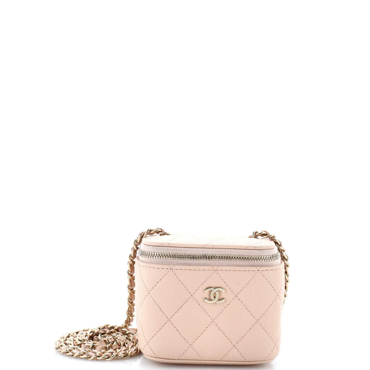 Classic Vanity Case with Chain Quilted Caviar Mini - Deep Luxury
