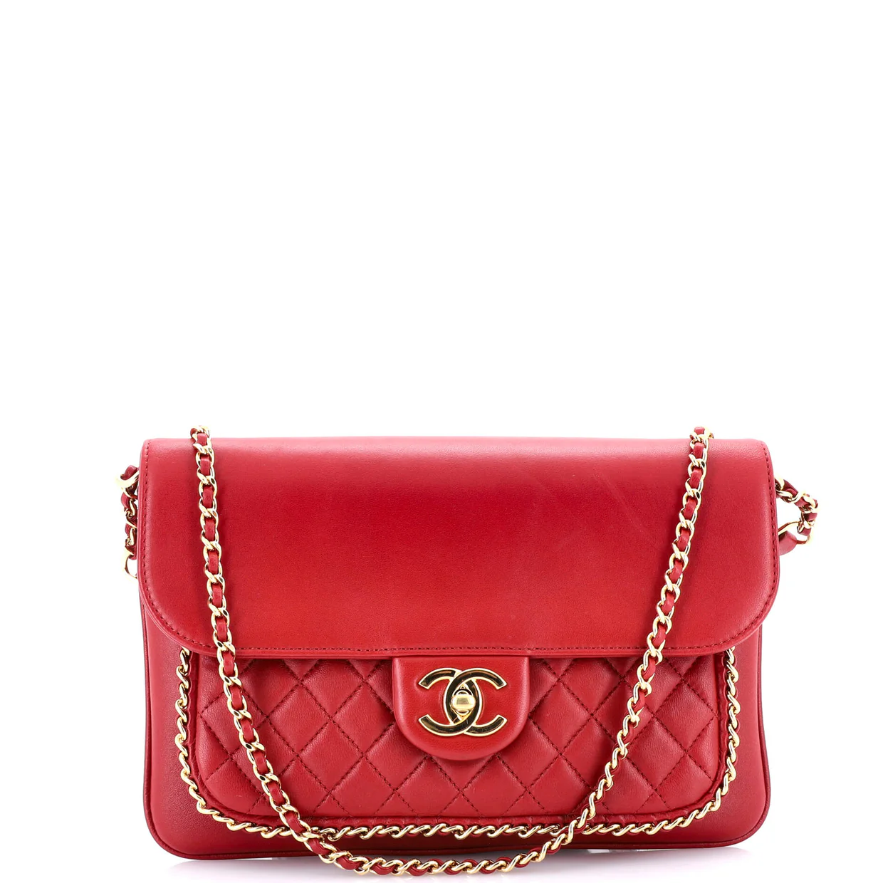 Unchained Flap Crossbody Bag Quilted Lambskin Medium - Deep Luxury