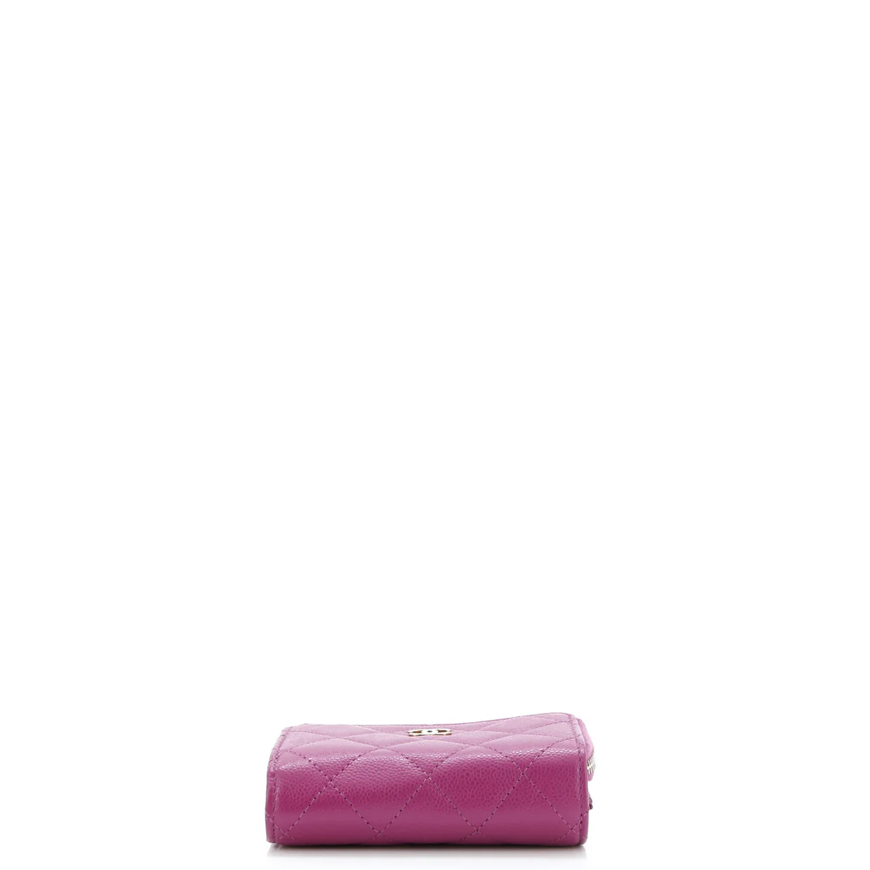 CC Zip Trifold Wallet Quilted Caviar Compact - Deep Luxury