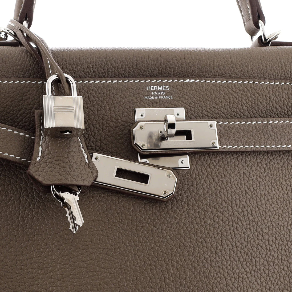 Kelly Handbag Grey Togo with Palladium Hardware 28 - Deep Luxury