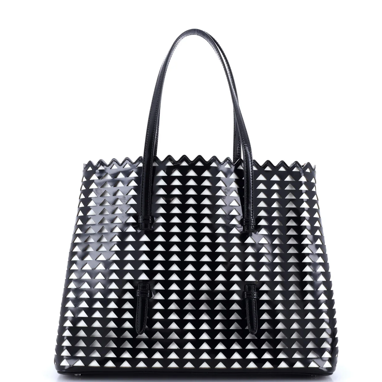 Open Tote Laser Cut Leather Medium - Deep Luxury