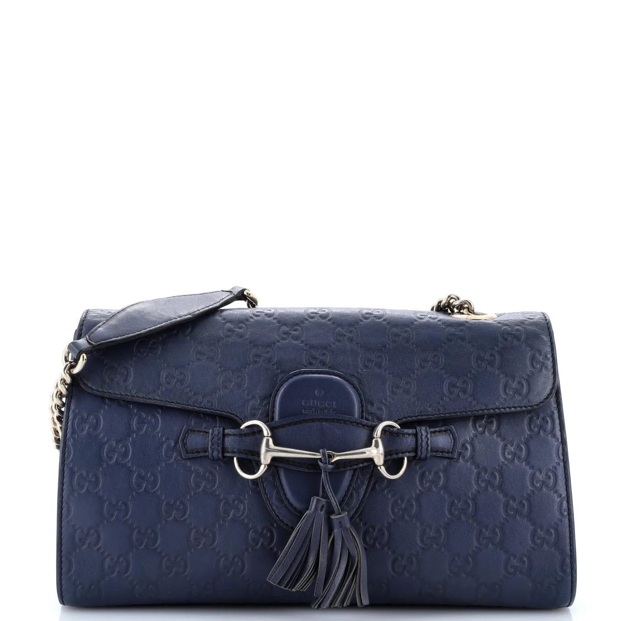 Emily Chain Flap Bag Guccissima Leather Medium - Deep Luxury